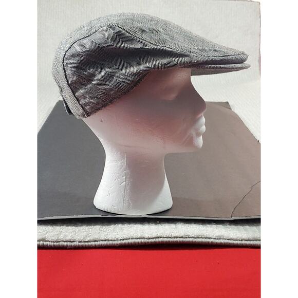 Mr Duck Erigaray Size Large Herringbone Cotton Linen Blend Newsboy Gatsby Cap - Picture 2 of 16